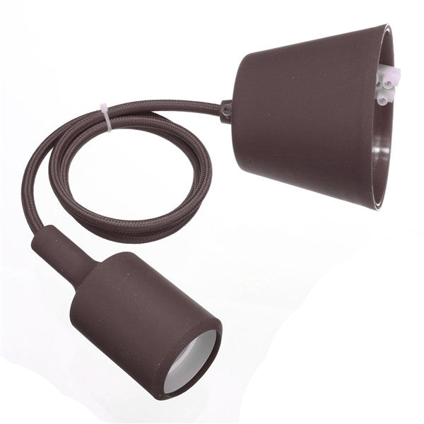 E27 E26 Socket Chandelier Light Fixture Hanging Line Colorful Silicone Rubber Ceiling  Light Lamp Base Holder