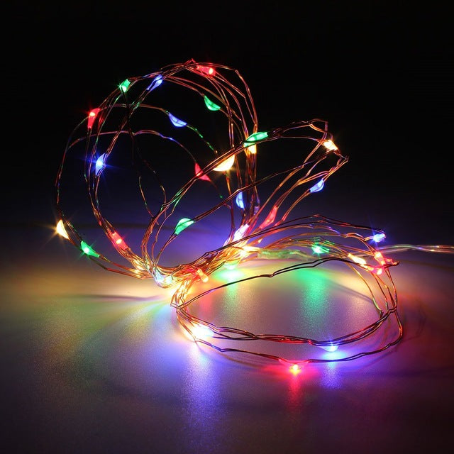 Mising Battery Operated 2M/3M/4M Multicolor LED Mini LED Copper Wire String Fairy Lights Christmas Weeding Party Decor DC3V