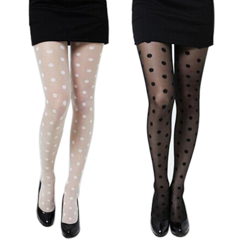 Sexy stockings 2017 Women Sexy Sheer Lace Big Dot Pantyhose Stockings Tights Dots Black White