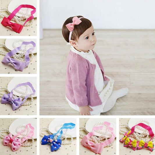 2~18 months Kids Fashionable  Girl hair accessories Hairband  Elastic Bowknot Headwear #LSN