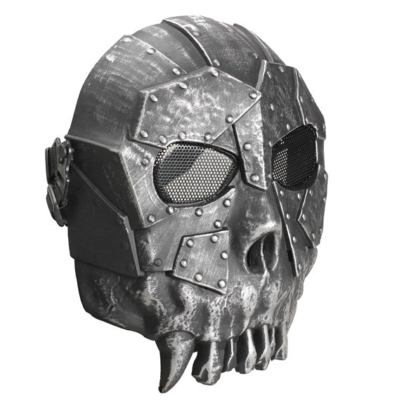 Corps Skeleton Mask Face Guard Party Skull Mask Horn Ling Silver Black 88 E2S