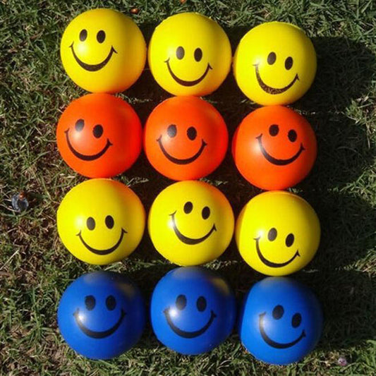 1 PC Happy Fun Child Toy Mini Neon Lovely Smile Face Relaxable Outdoor Hand Wrist Exercise Stress Relief Soft Toy Balls Hot Sale