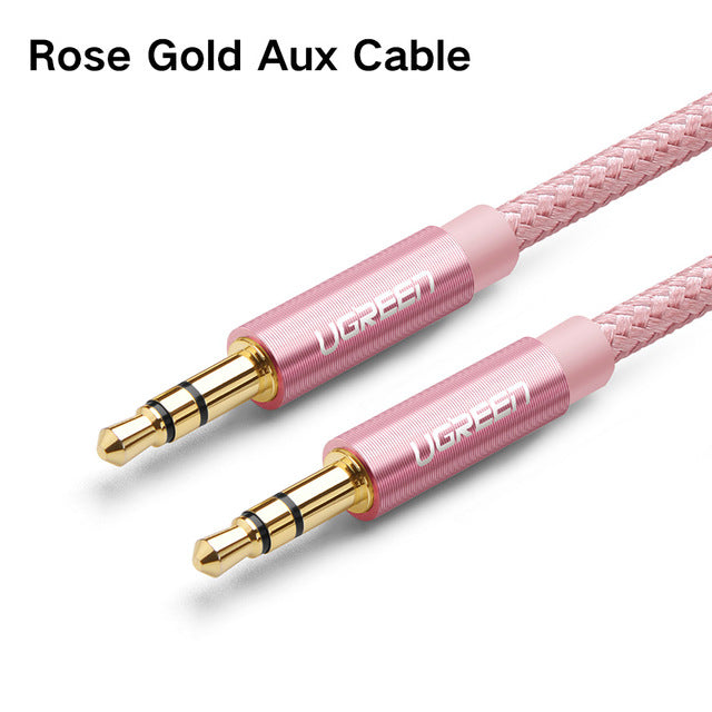 Ugreen 3.5mm Jack Aux Cable for Car Gold Plated Audio Cable jack 3.5 male male speaker cable for Car Headphone Speaker iphone