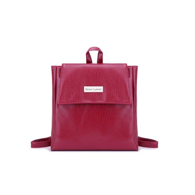 PU Leather Backpack - Fashion Rucksack