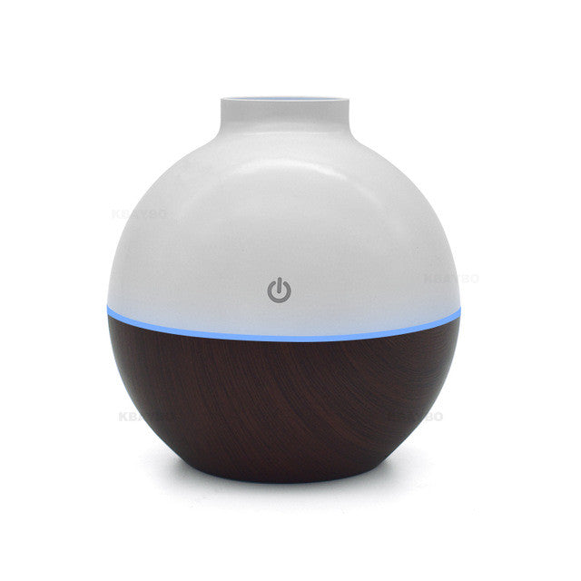 USB Ultrasonic Humidifier 130ml Aroma Diffuser Essential Oil Diffuser Aromatherapy mist maker with 7 color LED Light  Wood grain