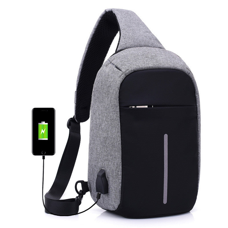 Antitheft External USB Charging Incline Shoulder Bag