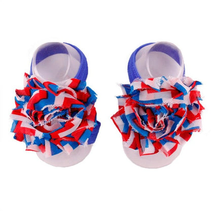 1Pair Baby new and high quality Infant Barefoot Toddler Foot Flower Band Newborn Elastic Cotton Girl Socks